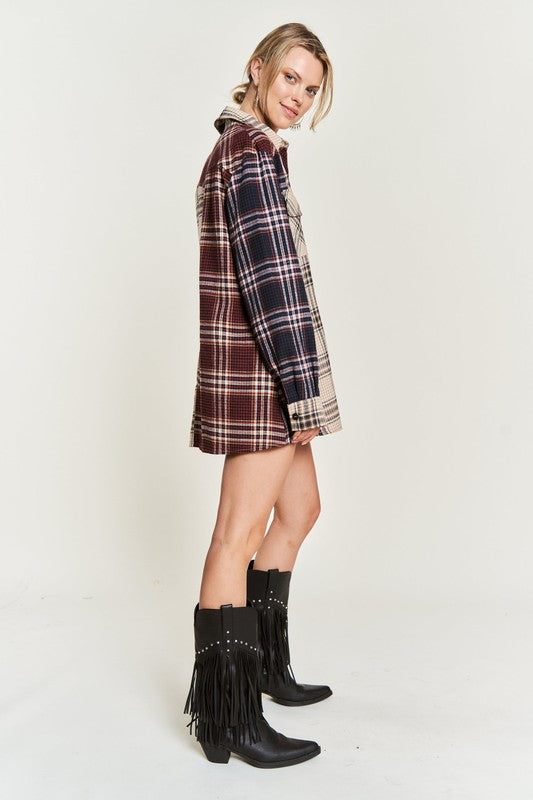 Plaid Flannel Shirt Dress