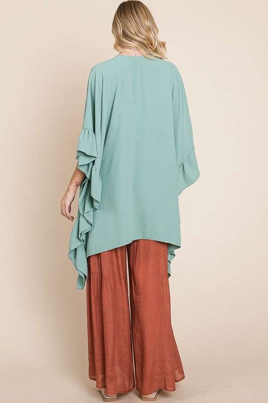 Ruffle Kimono Cover up