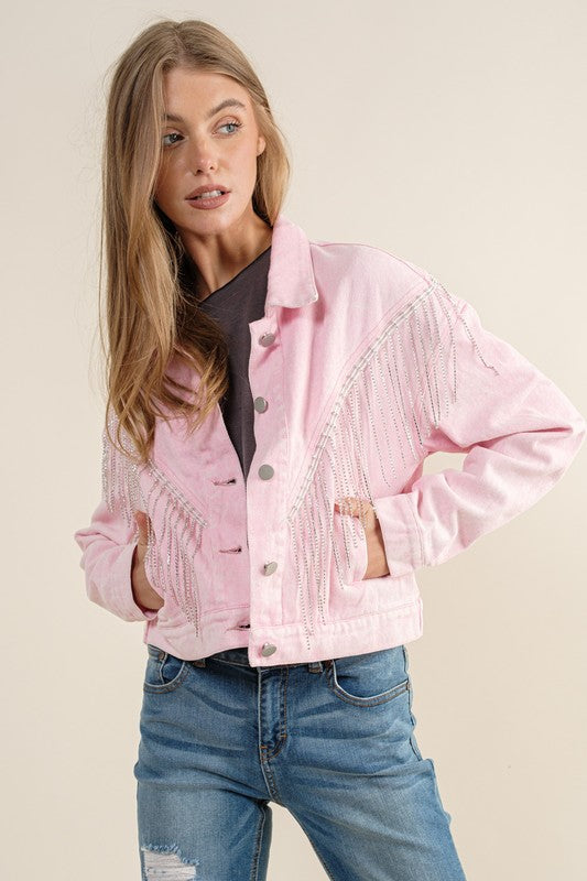 The Carrie Rhinestone Fringe Jacket