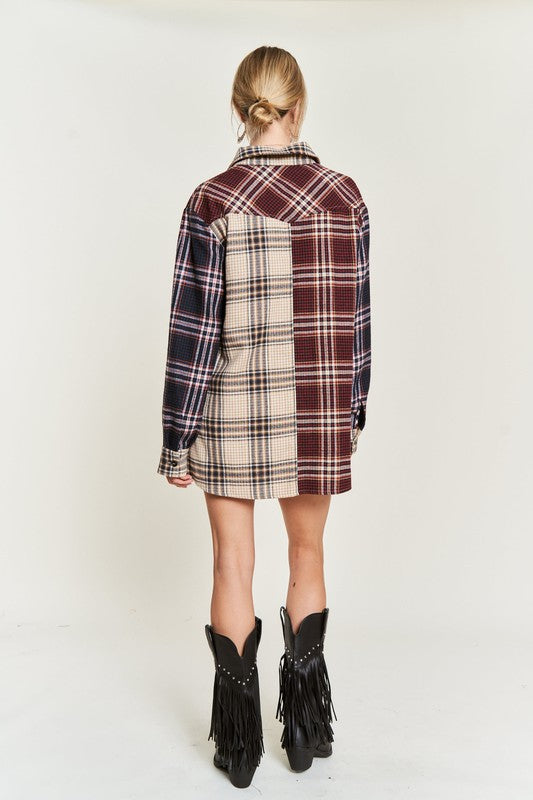 Plaid Flannel Shirt Dress