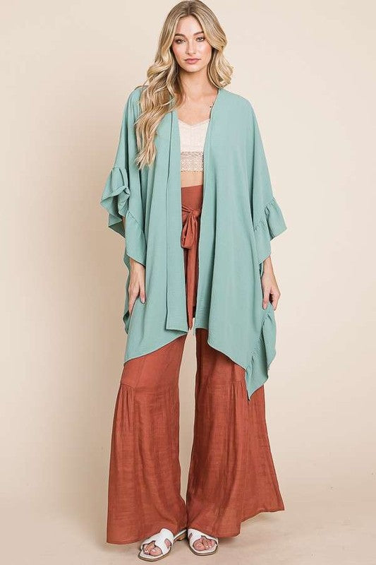 Ruffle Kimono Cover up