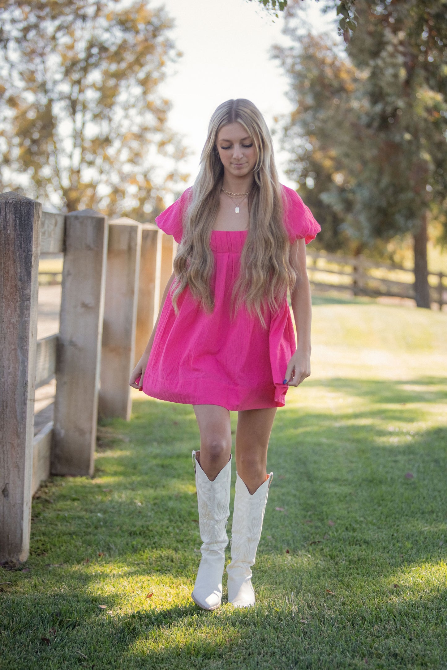 Hot Pink Baby-Doll Dress