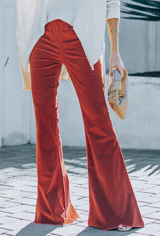 High Rise Stretch Corduroy Flares