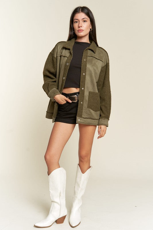 Faux Fur Suede Jacket