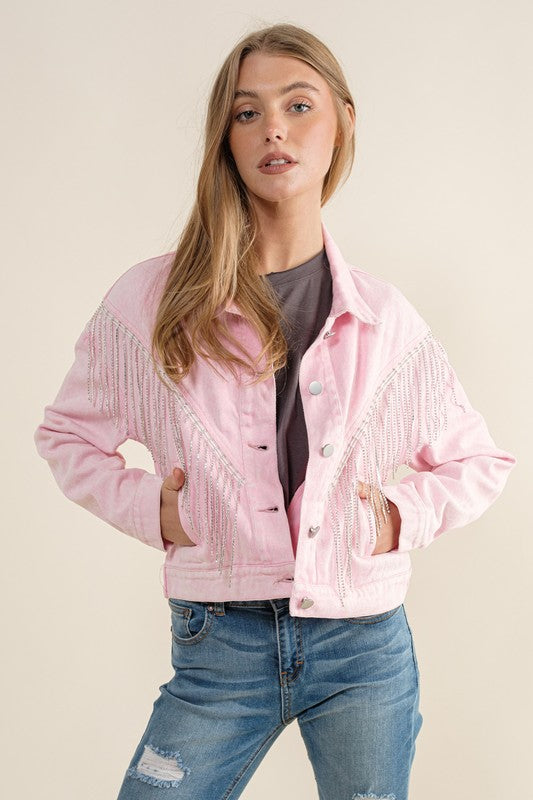 The Carrie Rhinestone Fringe Jacket