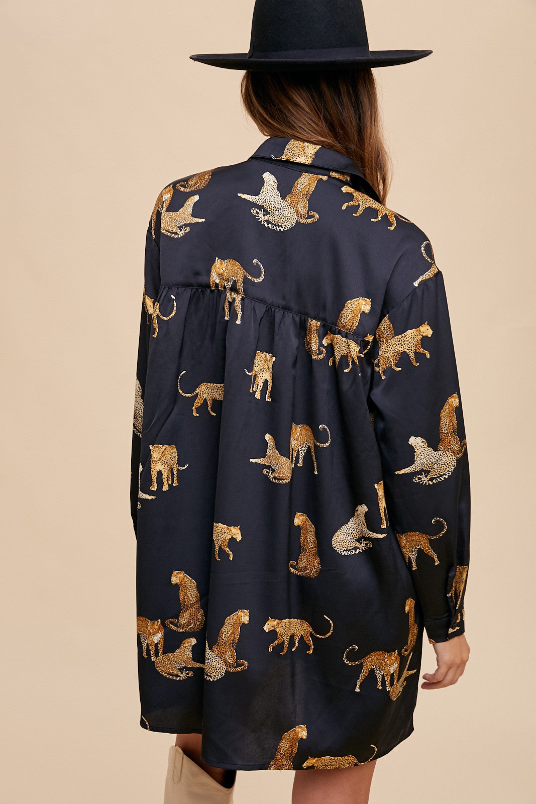 Black Tiger Shirt Dress