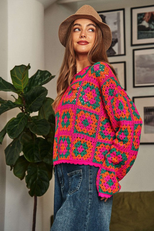 Patchwork Pullover Sweater