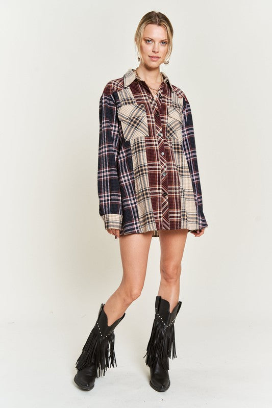 Plaid Flannel Shirt Dress