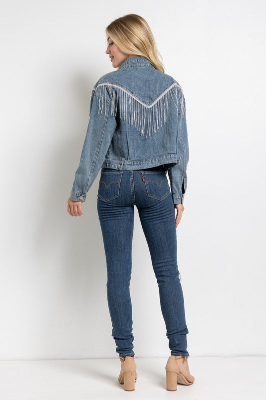 The Carrie Rhinestone Fringe Jacket