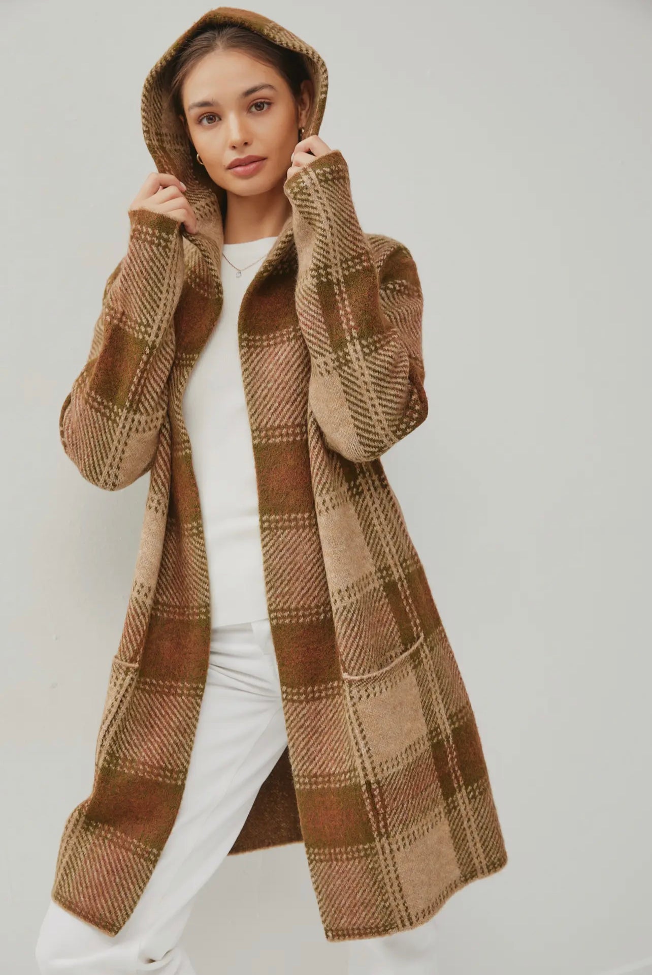 Ava Plaid Coatigan