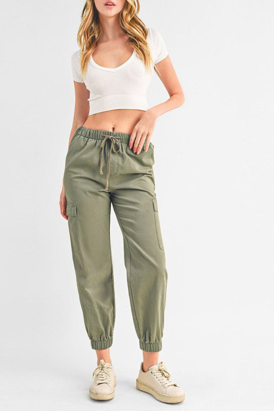 Olive Cargo Joggers