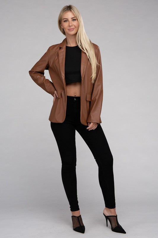 Maple Leather Blazer