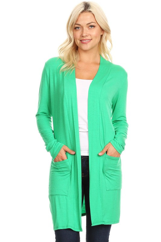 Knee length duster cardigan