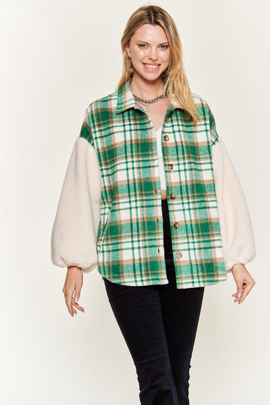 Plaid Fuzzy Jacket