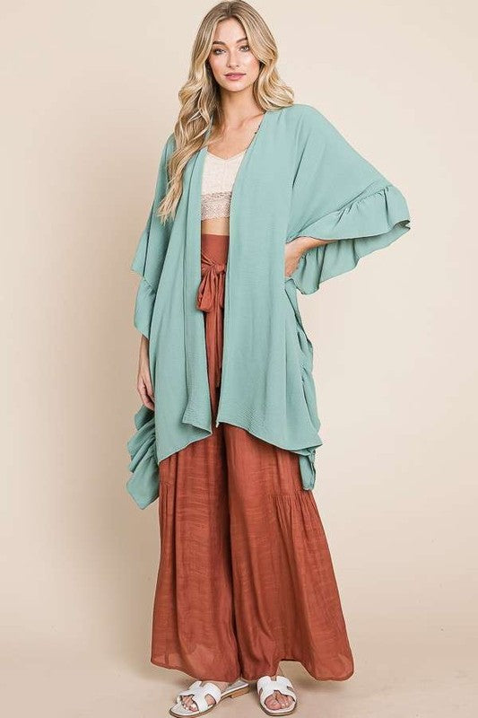 Ruffle Kimono Cover up