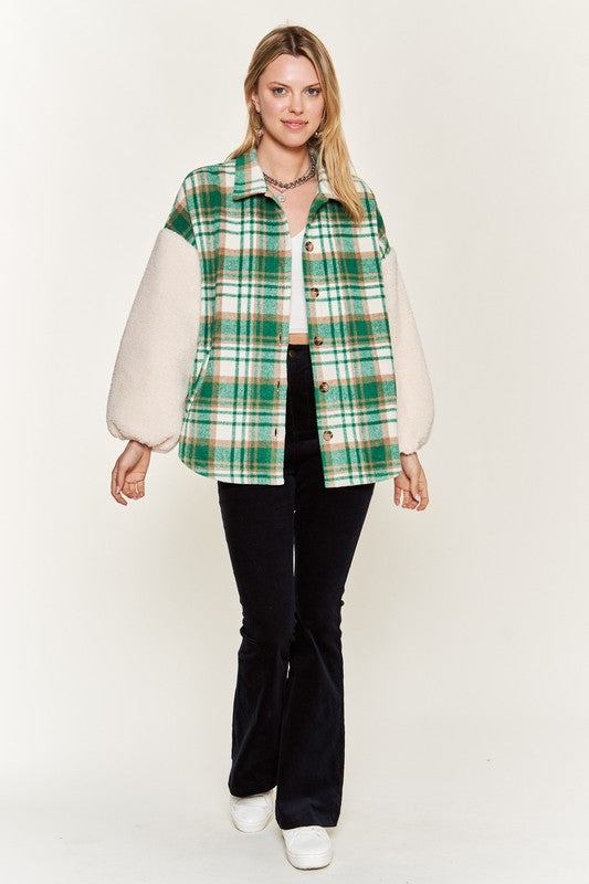 Plaid Fuzzy Jacket