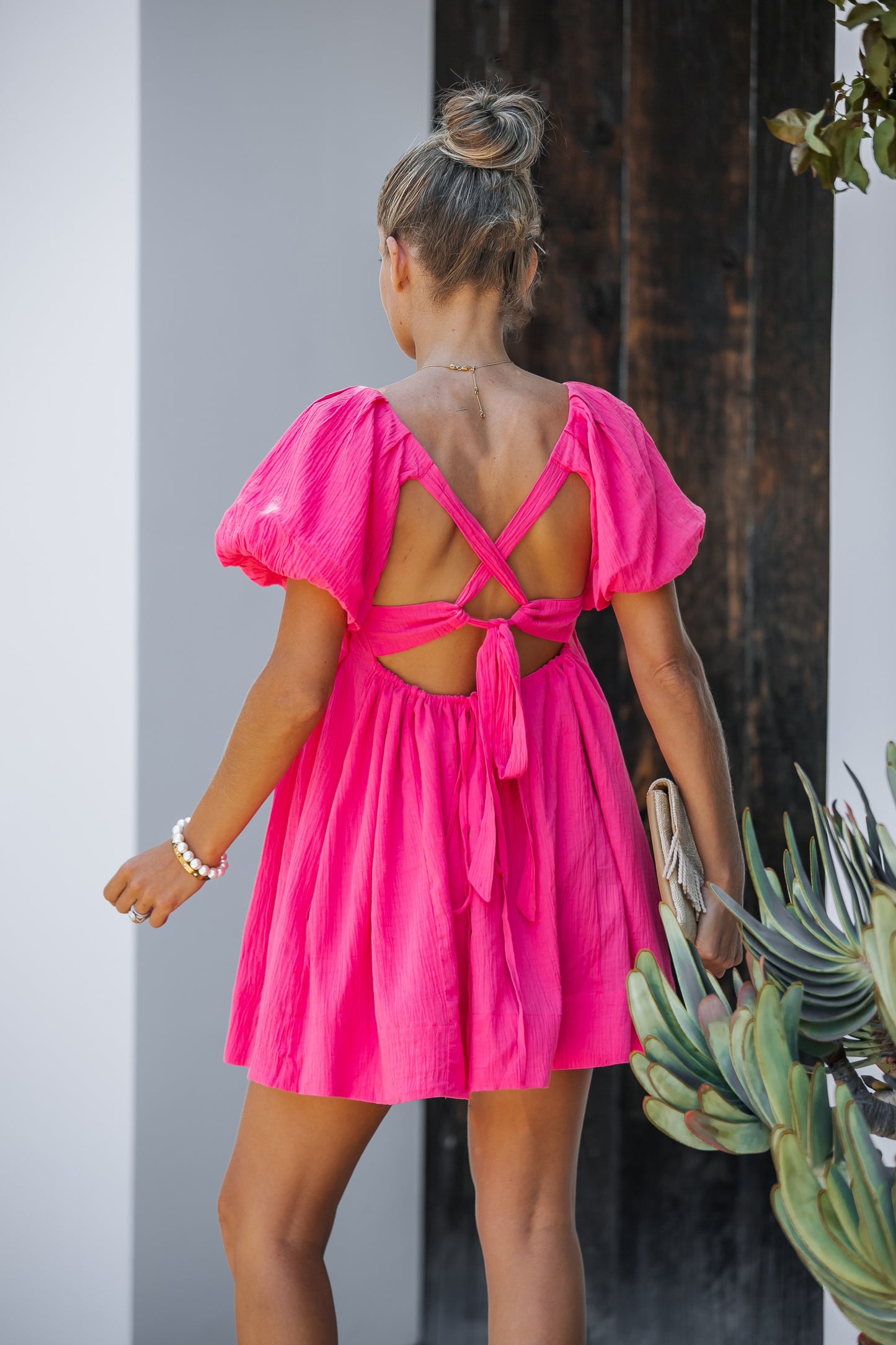 Hot Pink Baby-Doll Dress