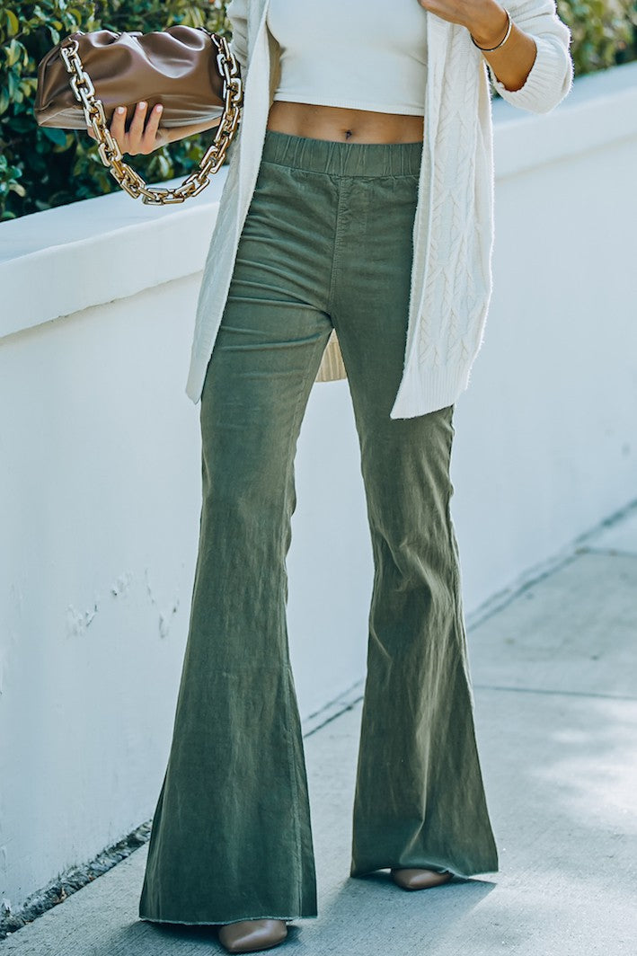 High Rise Flare Corduroy Pants