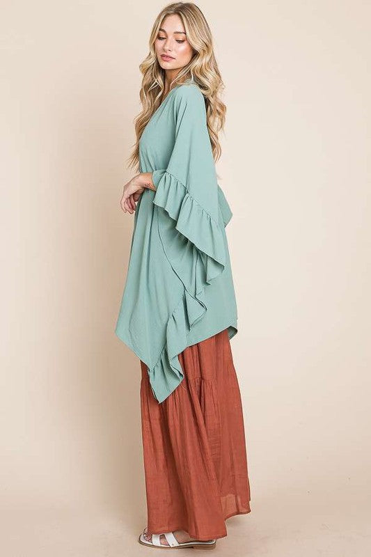 Ruffle Kimono Cover up