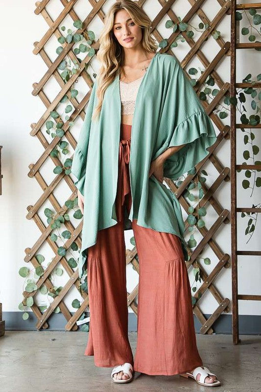 Ruffle Kimono Cover up