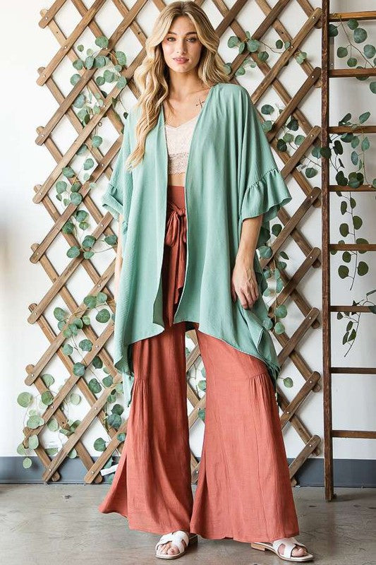 Ruffle Kimono Cover up