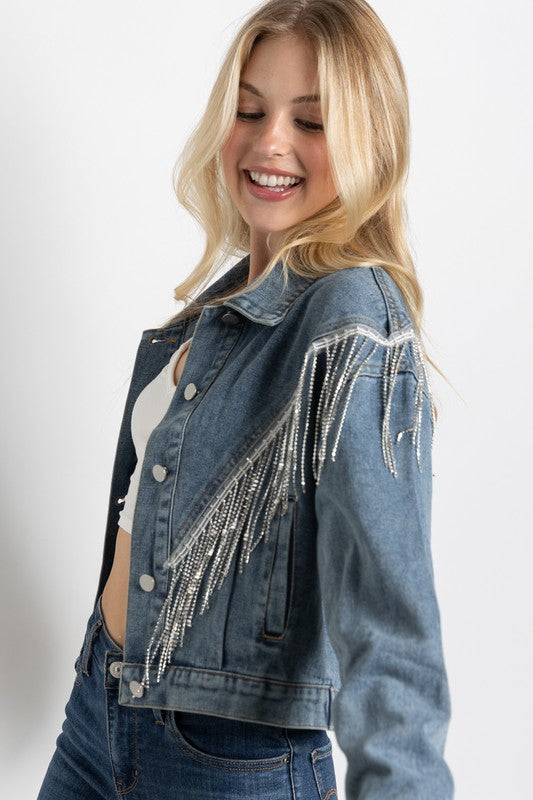 The Carrie Rhinestone Fringe Jacket