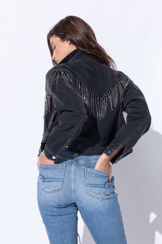 The Carrie Rhinestone Fringe Jacket