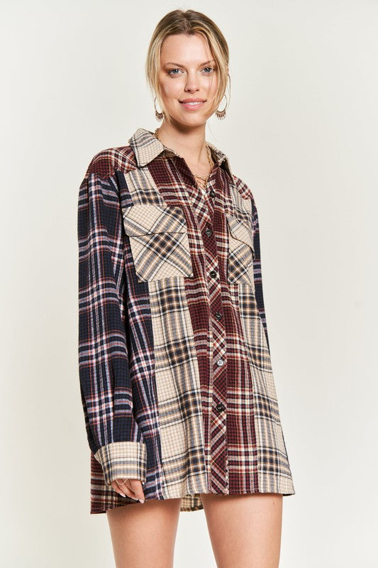 Plaid Flannel Shirt Dress