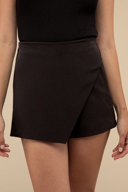 High Waist Asymmetrical Skort