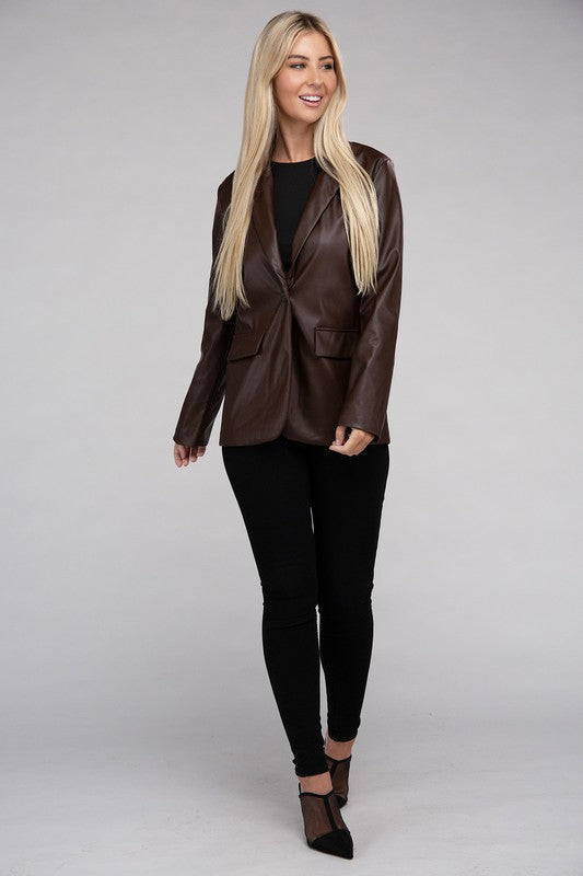 Maple Leather Blazer